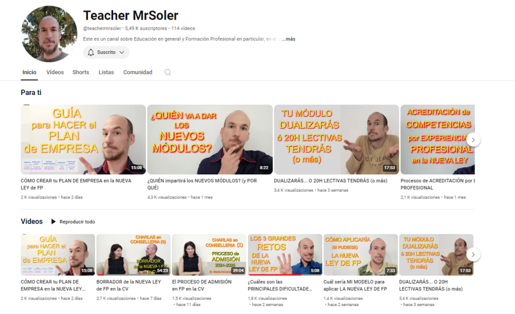 Hablamos con... Fernando Soler, Teacher MrSoler, sobre la nueva Ley de FP 2 Hablamos con... Fernando Soler, Teacher MrSoler, sobre la nueva Ley de FP