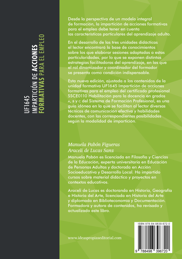 UF1645 Impartición de acciones formativas para el empleo 6 UF1645 Impartición de acciones formativas para el empleo - Imagen 6